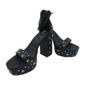 NEW No Box ALDO X Wicked Take Flight Black Noir Platform Sandals Size 8.5 W